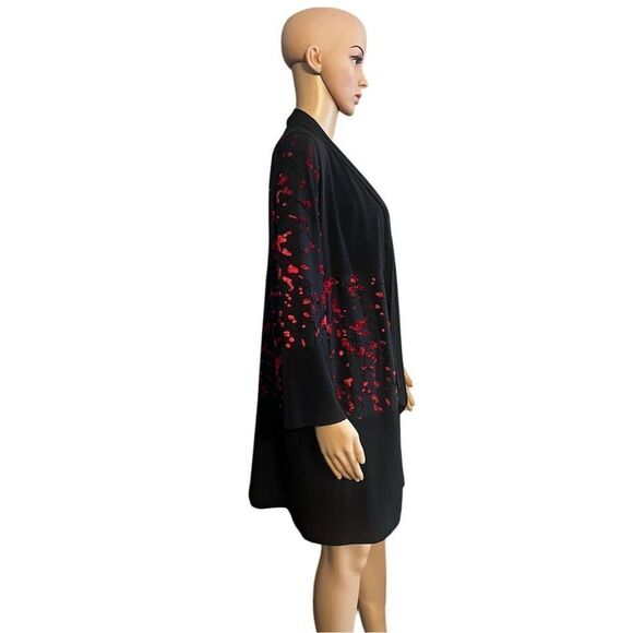 IC by Connie K Black Floral Knit Cardigan Sweater Size L Dillards - Picture 4 of 8